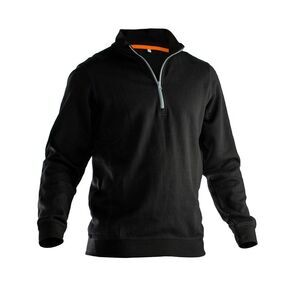 Jobman Mens Half Zip Sweatshirt / Black